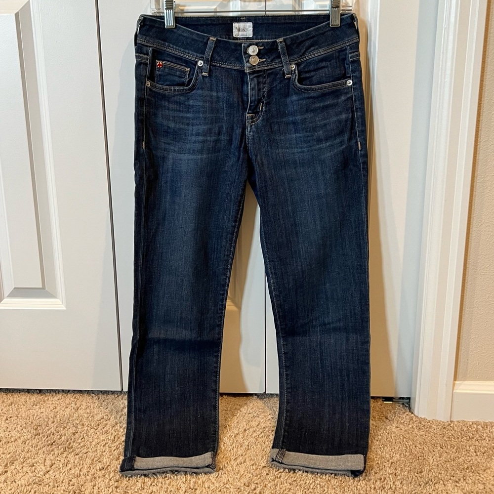 Hudson Ginny straight crops with cuff jeans. Size 27